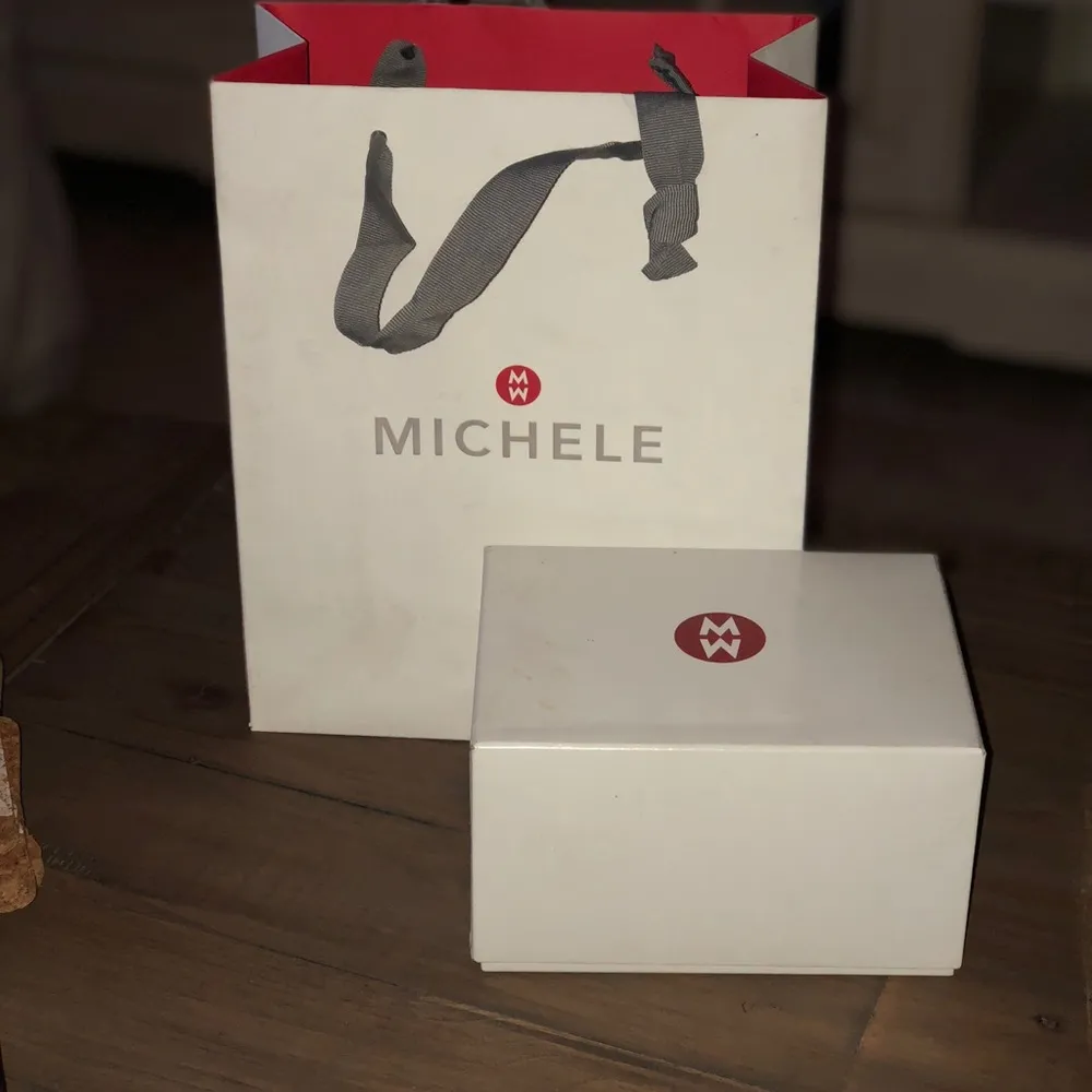 Michele Deco Diamond watch w/ 2 additional bands White - Image 3