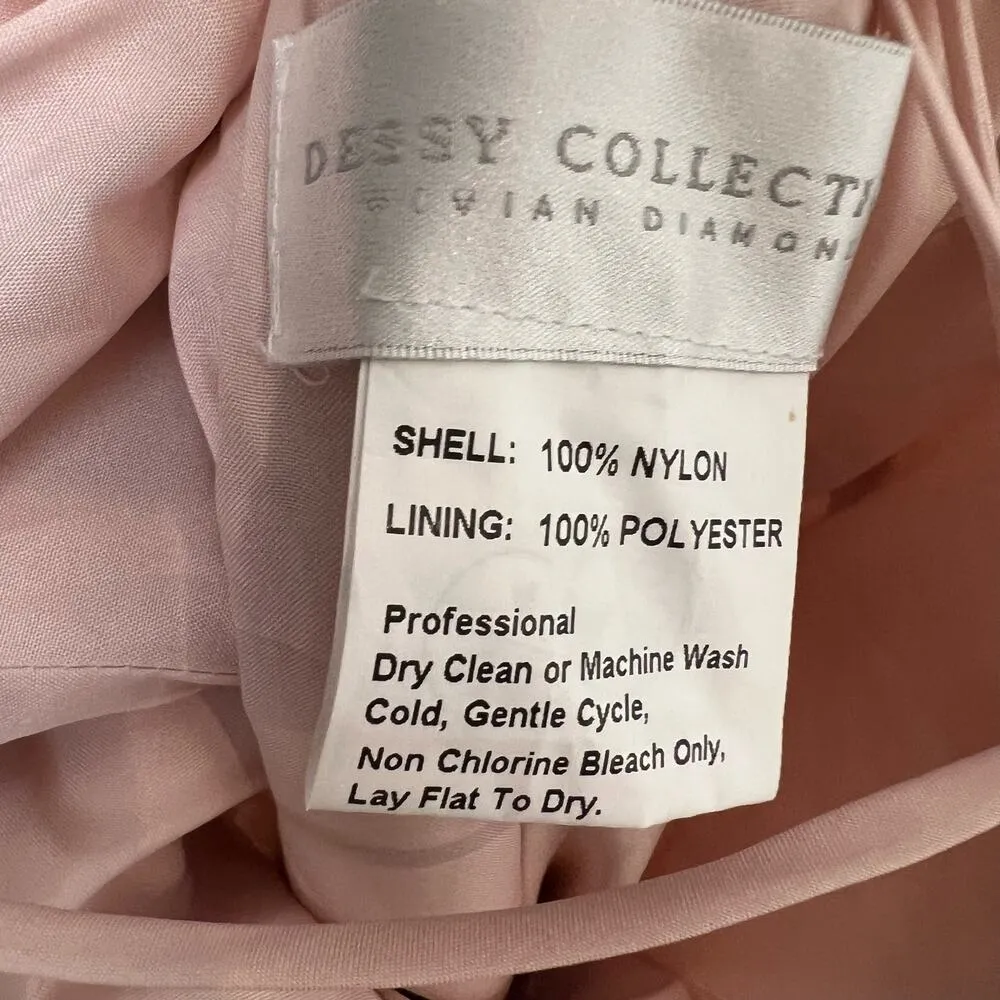 Dessy Collection 2995 Blush Pink Lace Halter Neck Trumpet Formal Gown Dress 14 - Image 8