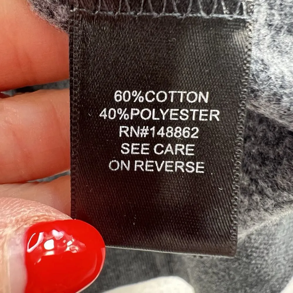 Torrid 1X Lips Hell Raiser Burnout Sweatshirt Grey Long Raglan Sleeve Crew Neck - Image 8