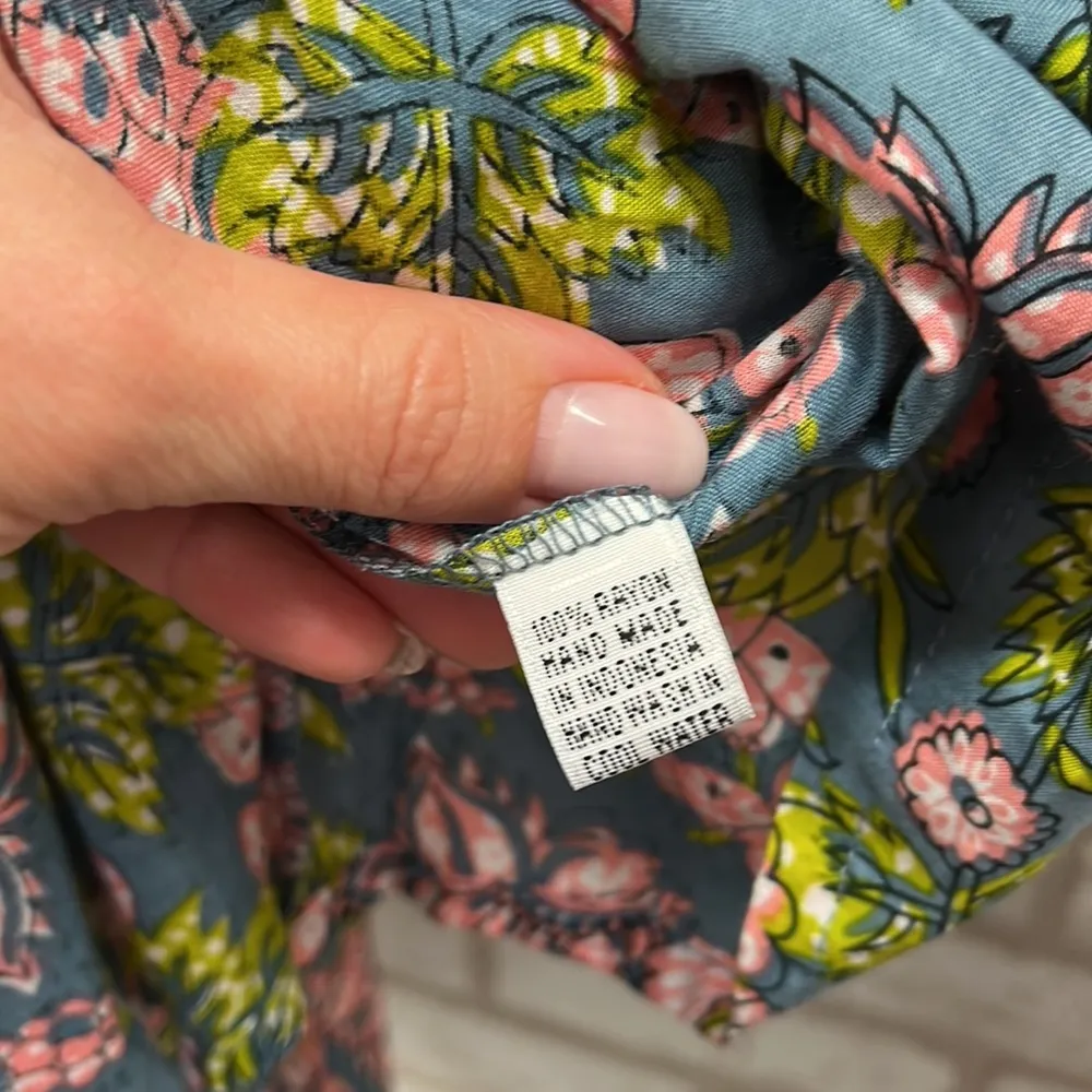 Blue & Pink Floral Flare Sleeve Romper One Size - Image 8