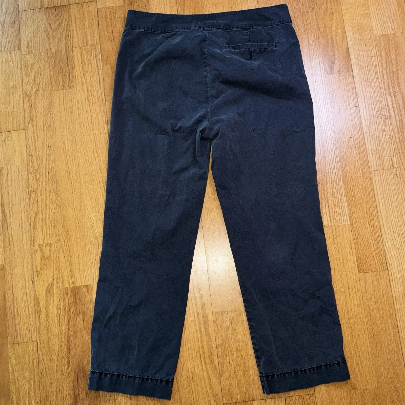 Eileen Fisher Cropped Straight Leg Faded Black Sz 8 Minimalist Preppy Chic - Image 2