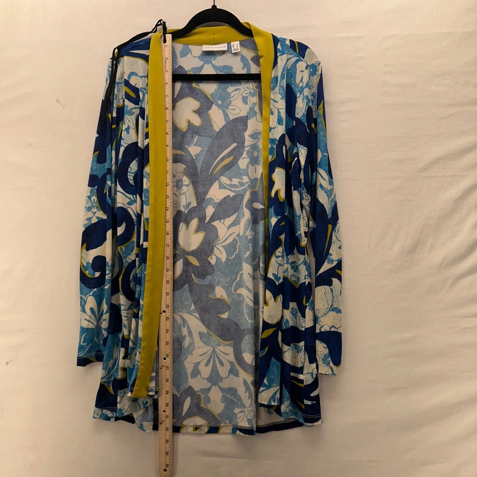 Susan Graver Floral Cardigan Blue Large - Image 9