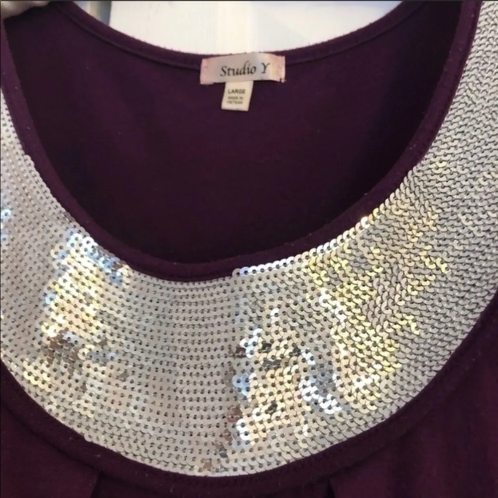 Maurice’s purple sequins sleeveless blouse top - Image 3