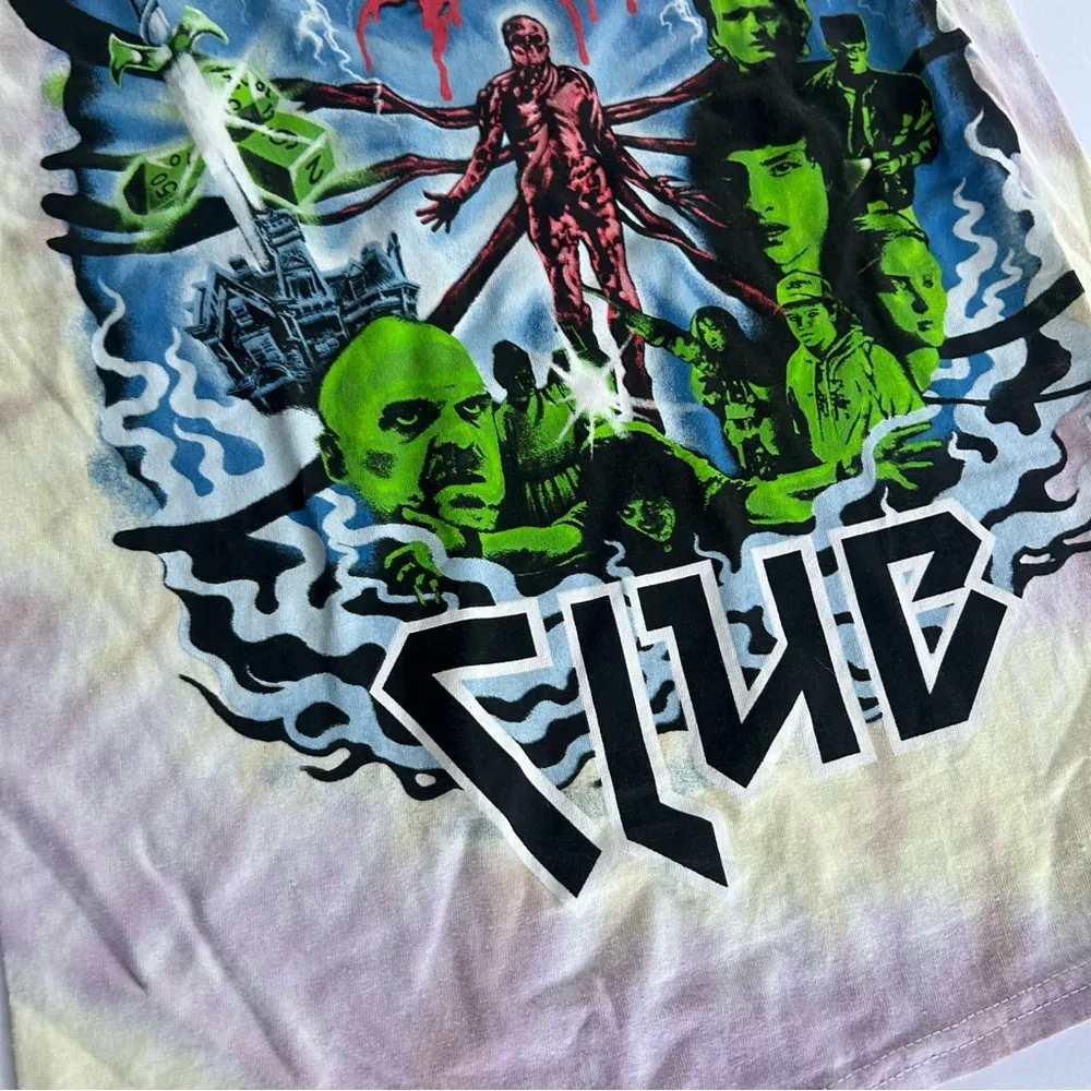 Stranger Things Netflix Market Tee unisex tie dye creepy graphic small Vecna Yellow - Image 4