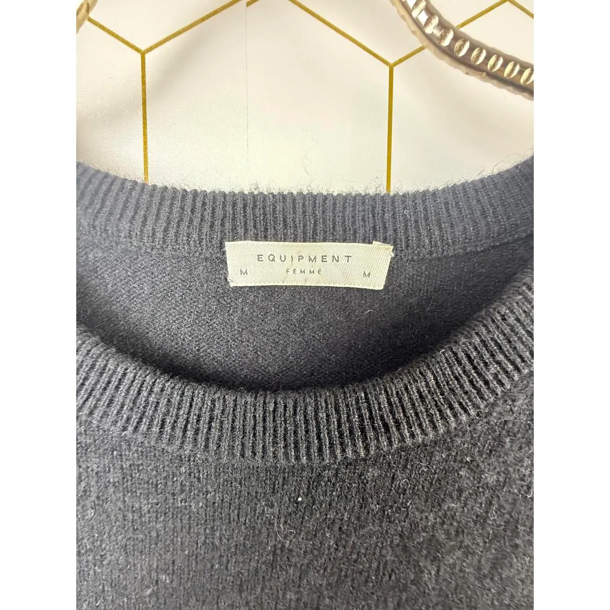 Equipment Femme Cashmere Black Animal Print Crewneck Sweater - Size - Medium - Image 5