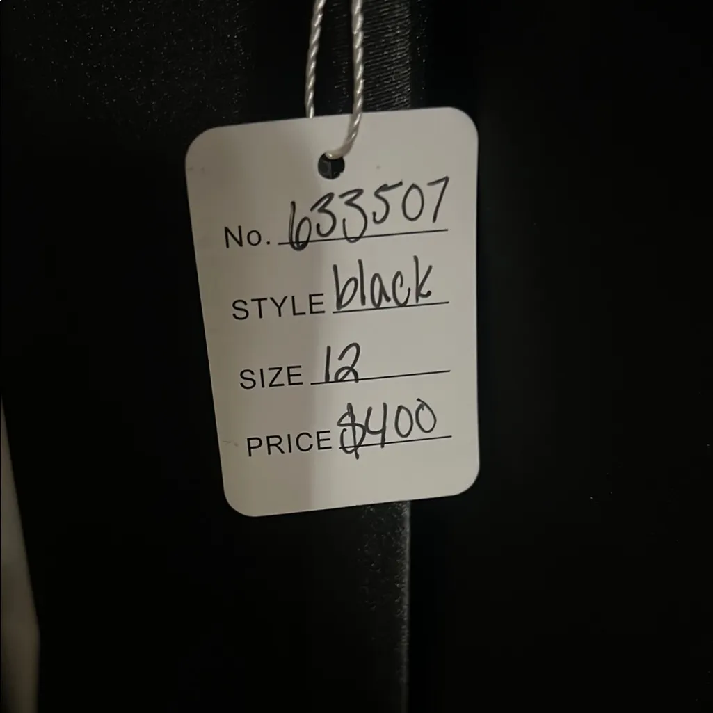 Night Moves Prom Collection Black Ruched Backless Gown Size 12 - Image 10