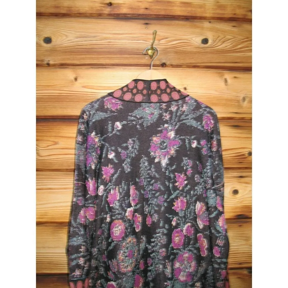 Peruvian Connection Bloomsbury Black Pima Cotton Kimono Cardigan Sweater XL - Image 6