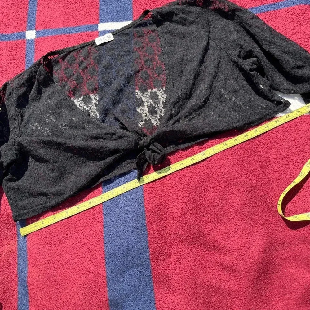 MKM Designs floral lace tie front goth witchy cardigan
Women’s 3X - Image 3