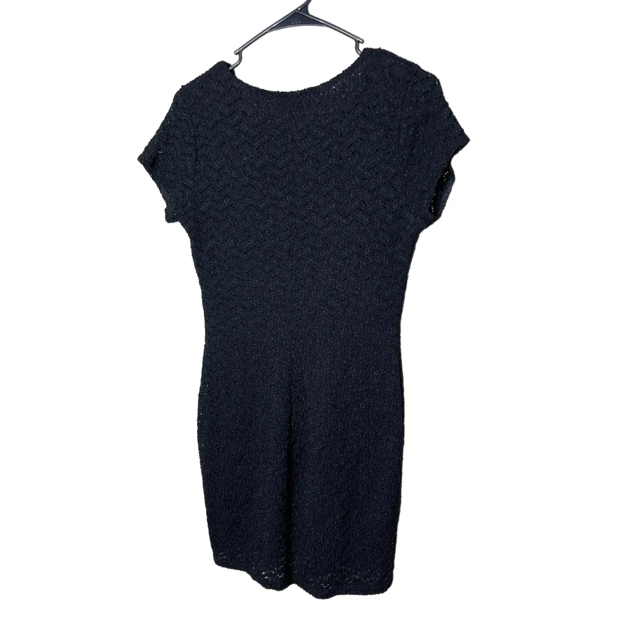 Charlotte Russe Black Lace Texture Short Sleeves‎ VNeck Style Dress - Image 4