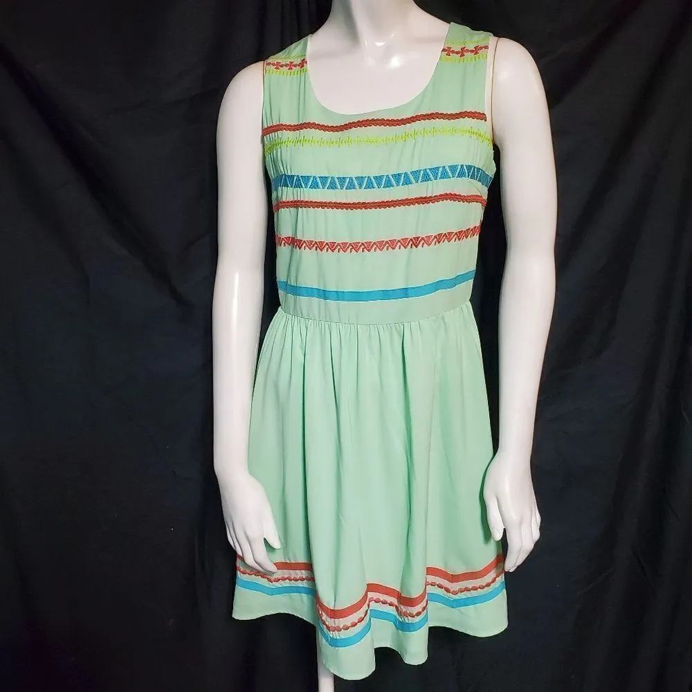 Esley Green, Blue, & Pink Dress (Small) - Image 2