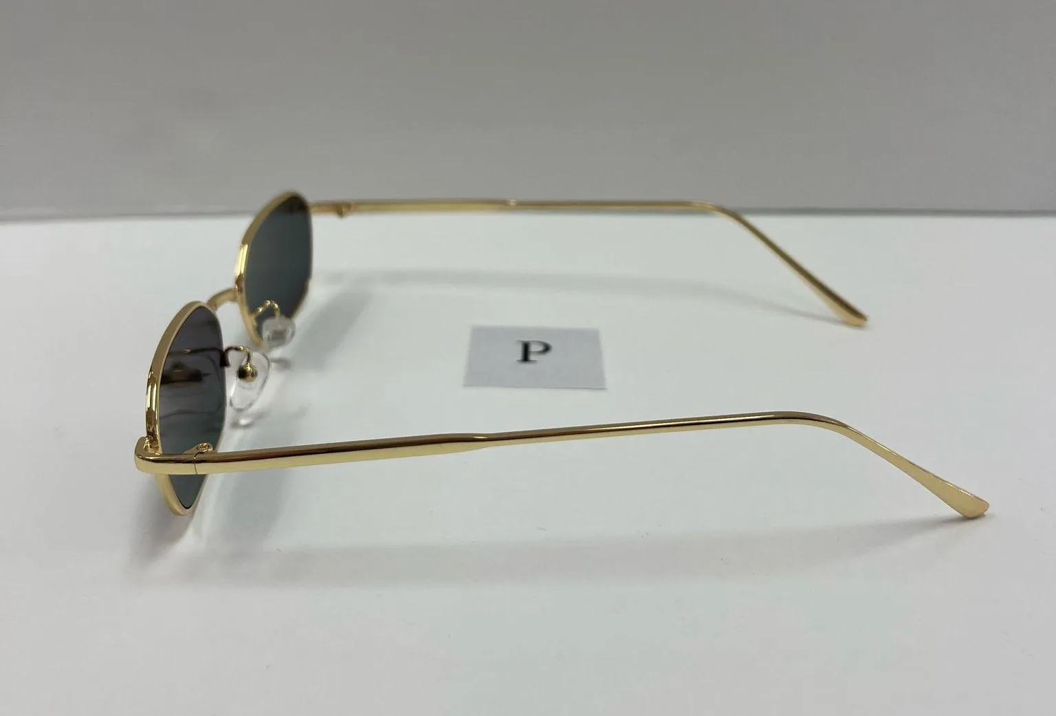 90s style gold and gray metal sunglasses / Small Square sunglasses - Image 3