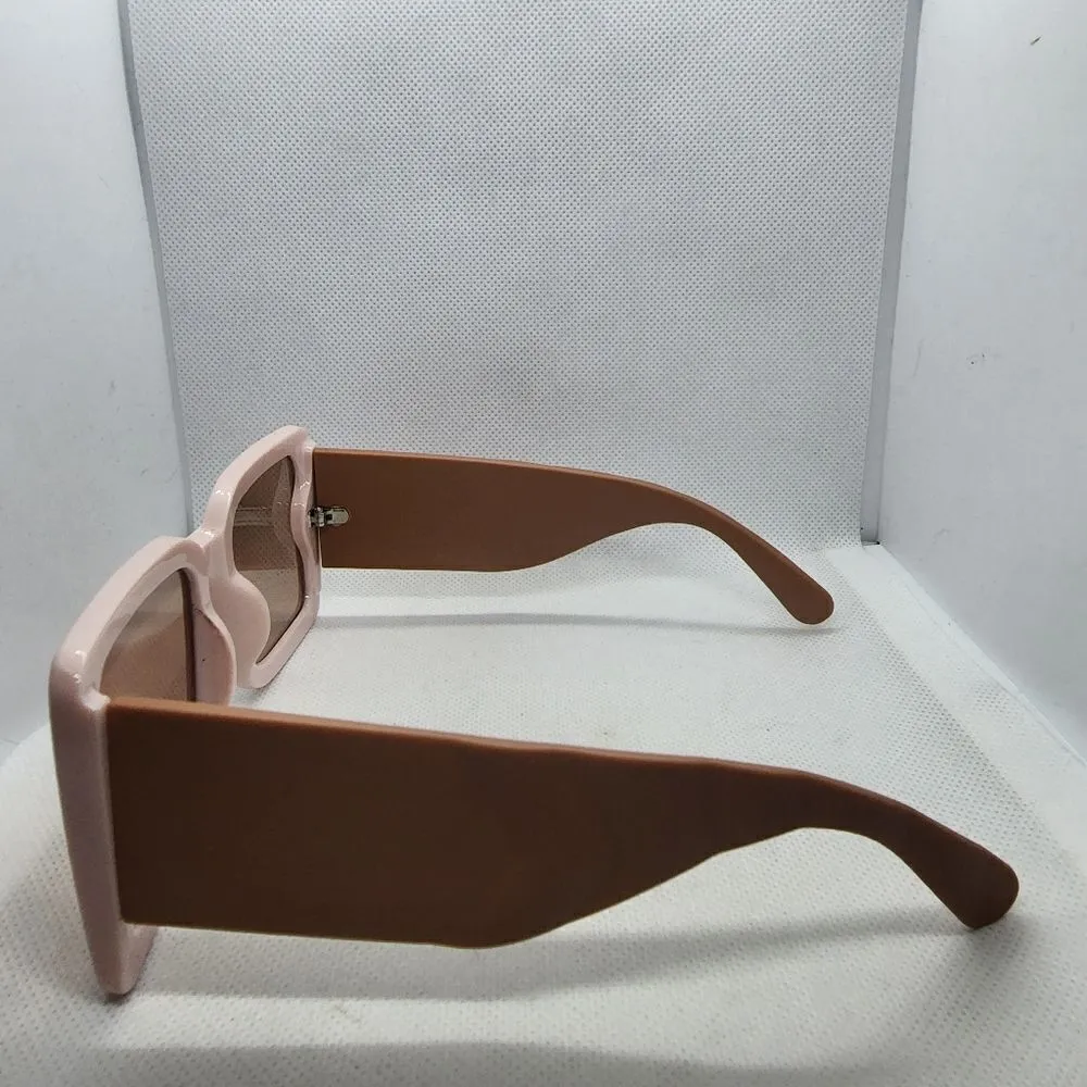 NWOT Shein Pink & Tan Sunglasses, Case, & Cleaning Cloth - Image 7