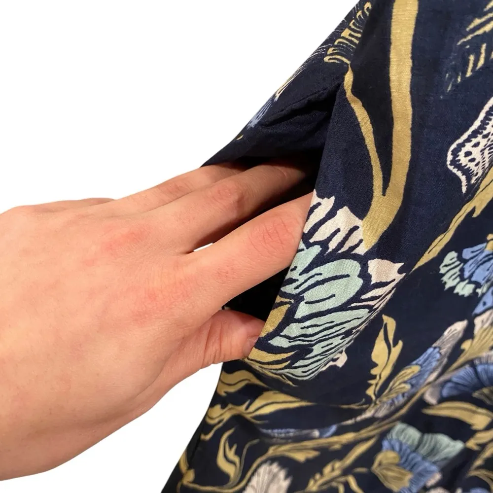 Free People Bali Albright Smocked Cut Out Wide Leg Jumpsuit in Navy Combo - Image 4