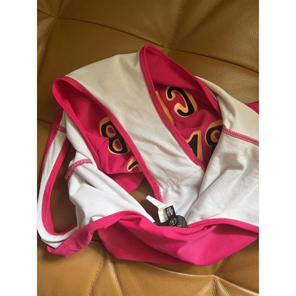 Missguided Bad Babes Club One Piece Pink High Cut Swimsuit Size 8 - Image 6