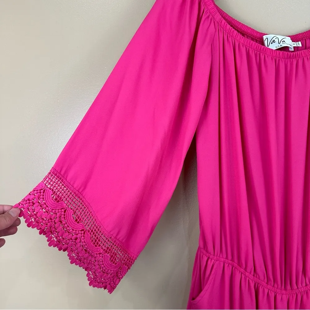 Vava by Joy Han  Pia Off The Shoulder Pink Romper S - Image 5