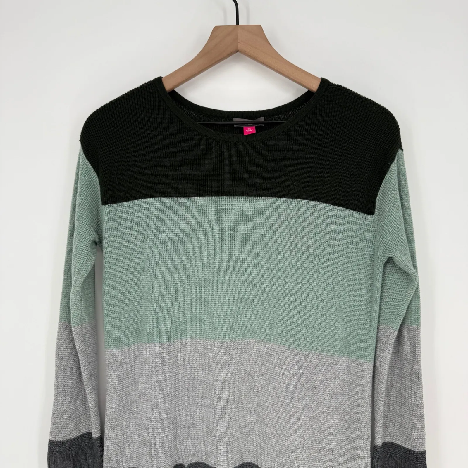 Vince Camuto Colorblock Waffle Knit Long Sleeve Pocket Tunic Sweater XS - Image 4