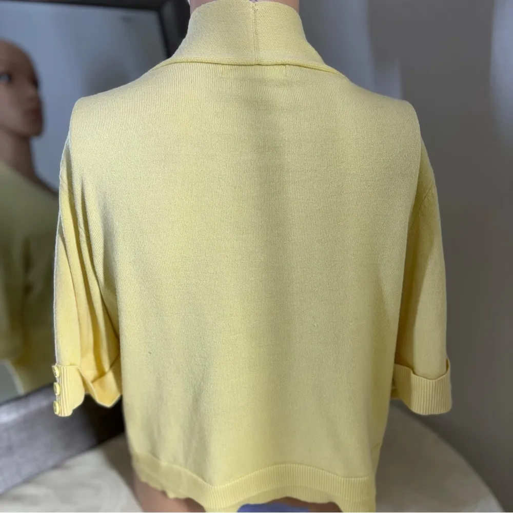 89th & Madison Yellow Knit Cardigan V - Image 7