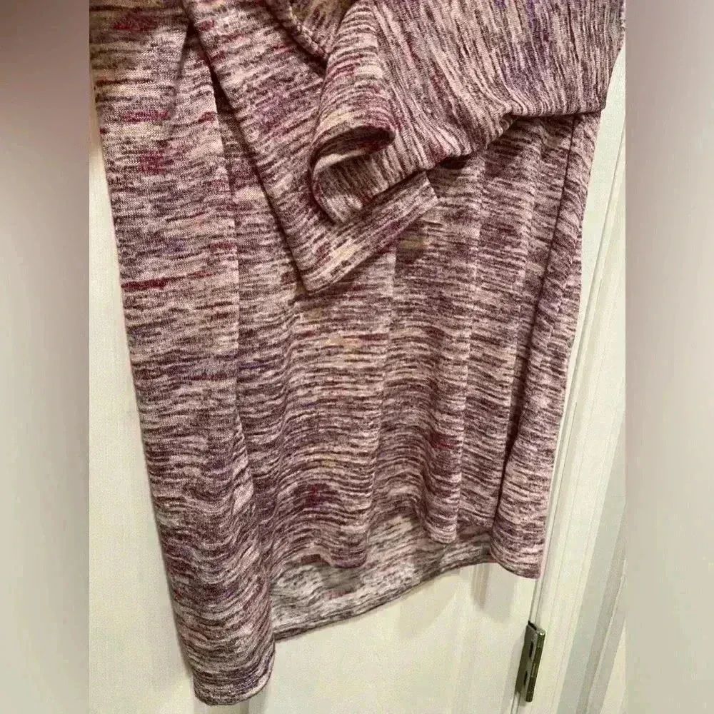 Bobeau Pink Heather Open Back Cross Strap Round Neck 3/4 Sleeve Top Size M Purple Size M - Image 4