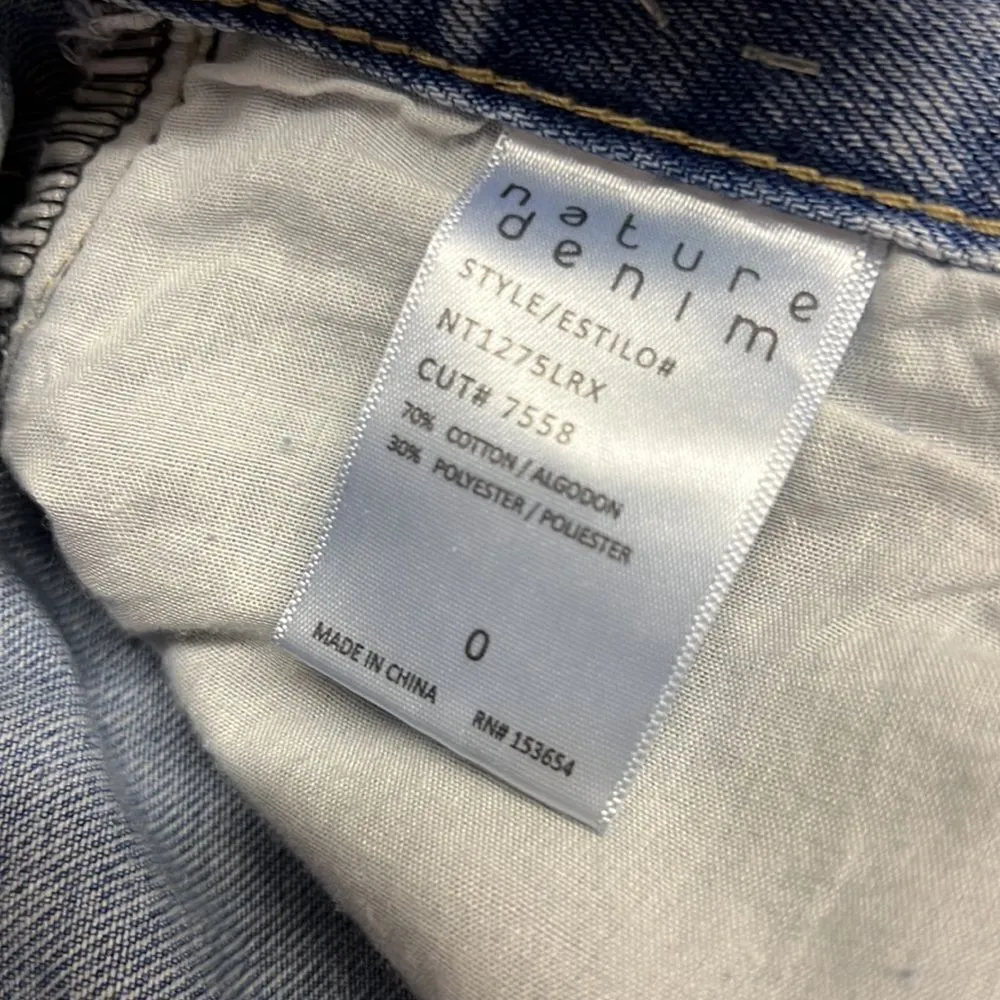 Nature Denim Distressed Mom Medium Wash Jeans Size 0 D30 - Image 7