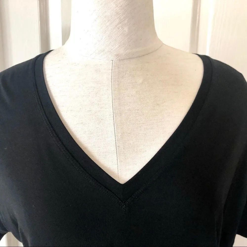 Vince  black Drop Shoulder V-neck Tee XS - Image 5