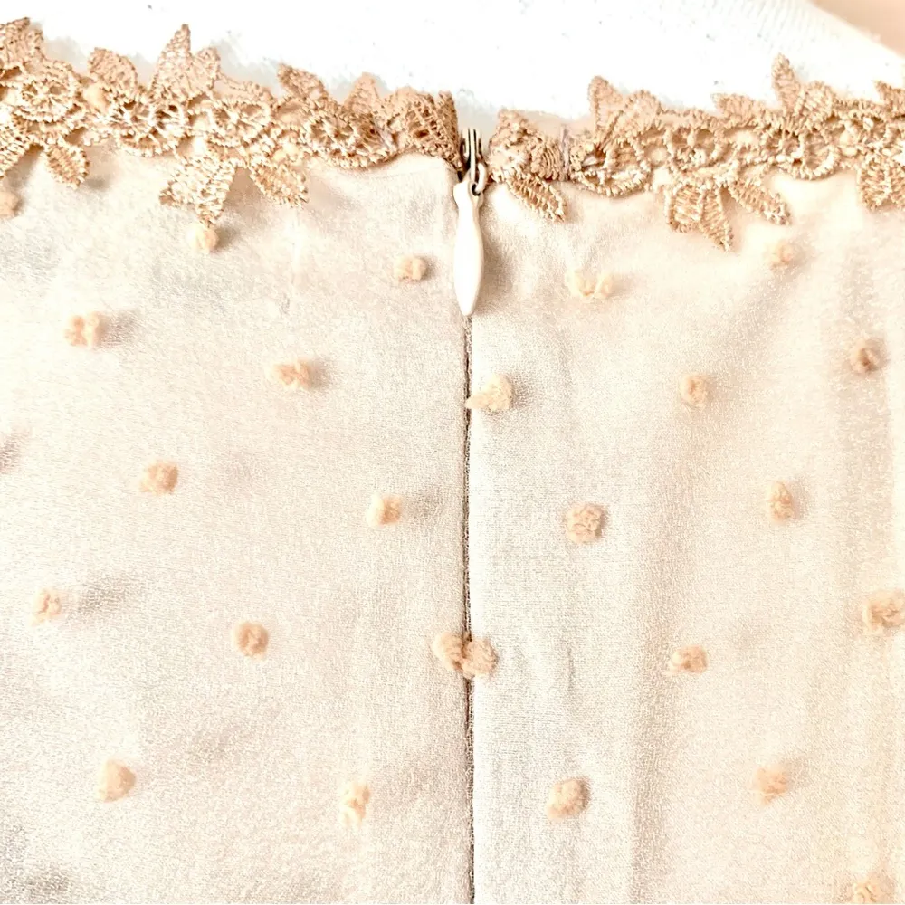 Belle Terre Cream, Blush, Tan, Green Lace Embroidered Floral Dot Tulle Dress. Pink Size XXL - Image 6