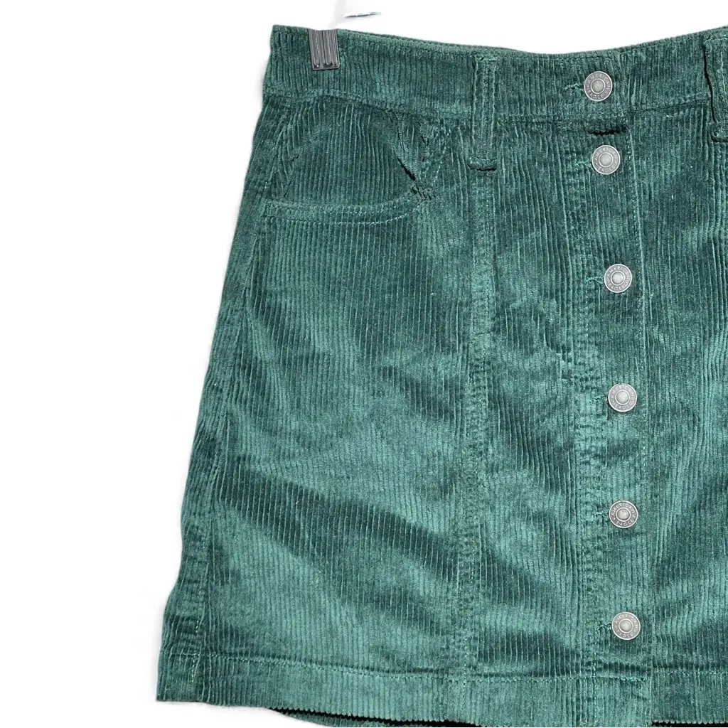 American Eagle Outfitters dark green corduroy button-front mini skirt - Image 4