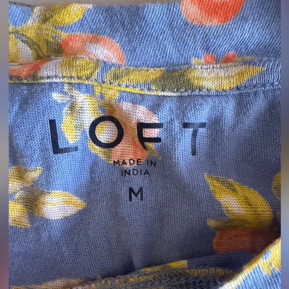 Loft Orange Harvest Flutter Sleeve Mixed Media T Shirt - Image 6