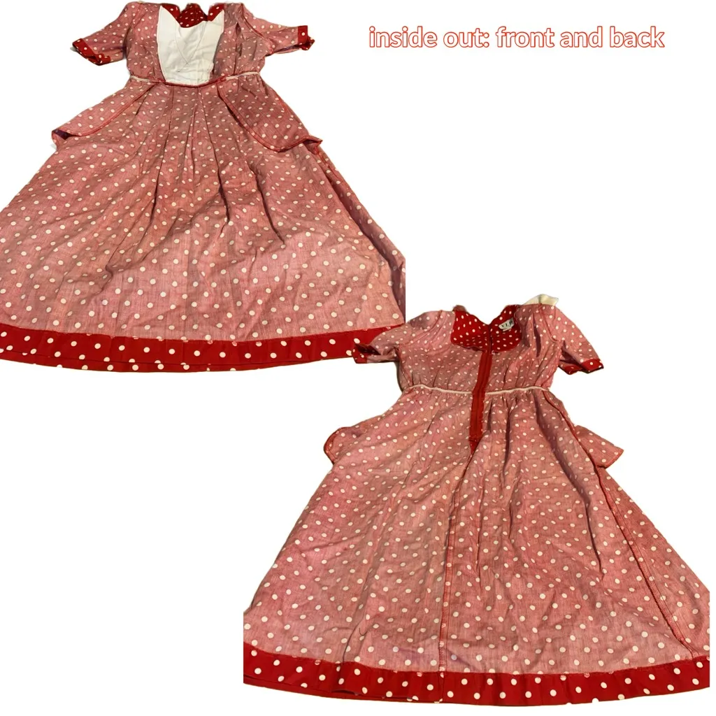 VINTAGE 1980'S V.L.P. PETITES RED & WHITE POLKA DOT DRESS WITH BELT (8P) - Image 12