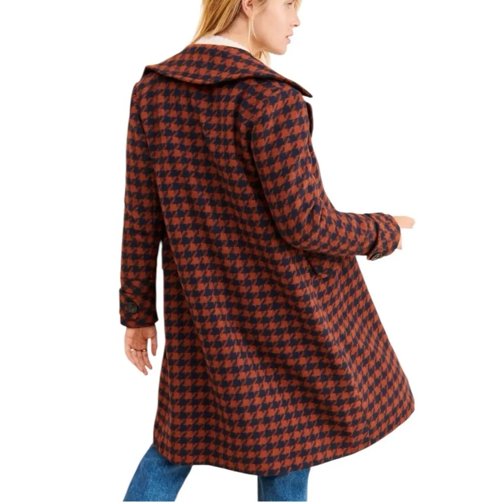 FRENCHMAUVE Gaia Coat Houndstooth topcoat boho flair Size Small fits like medium - Image 2