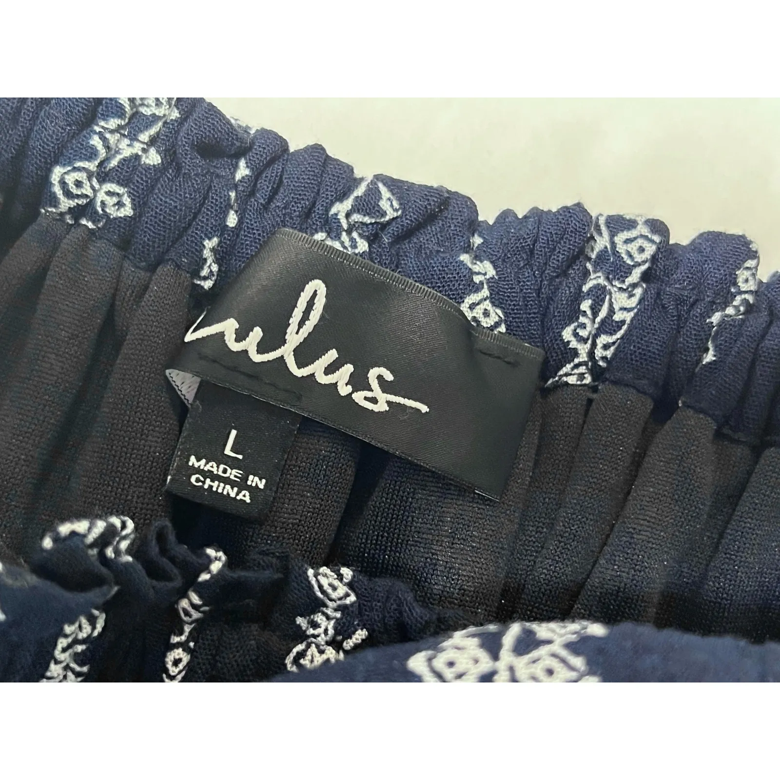 Lulu's EAP20455 See Ya There Navy Off The Shoulder Romper LARGE Cottagecore‎ - Image 9