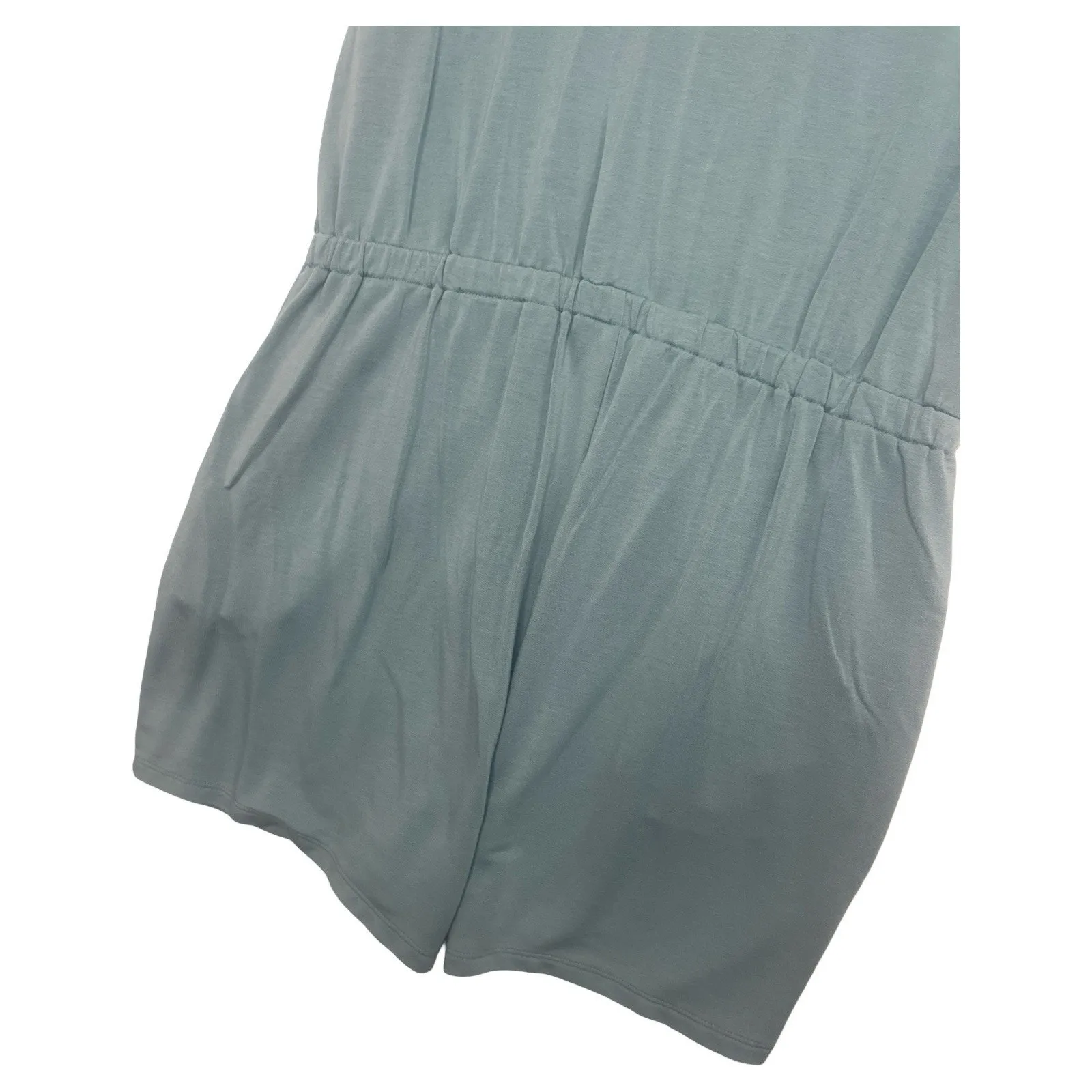 Lou Grey Romper Womens Large Green Faux Wrap Front Pockets Short Sleeve Beach - Image 12