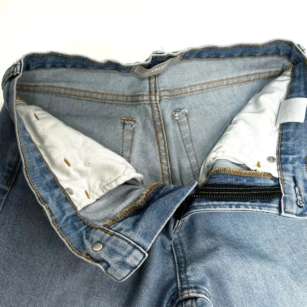 Everlane The Kick Crop Demi Bootcut Frayed Hem High Rise Blue Jeans 25 - Image 6