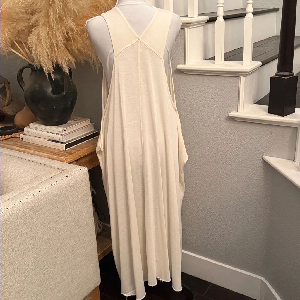 Free People Beach White Sleeveless Resort Wear Maxi Dress Size Medium - Image 4