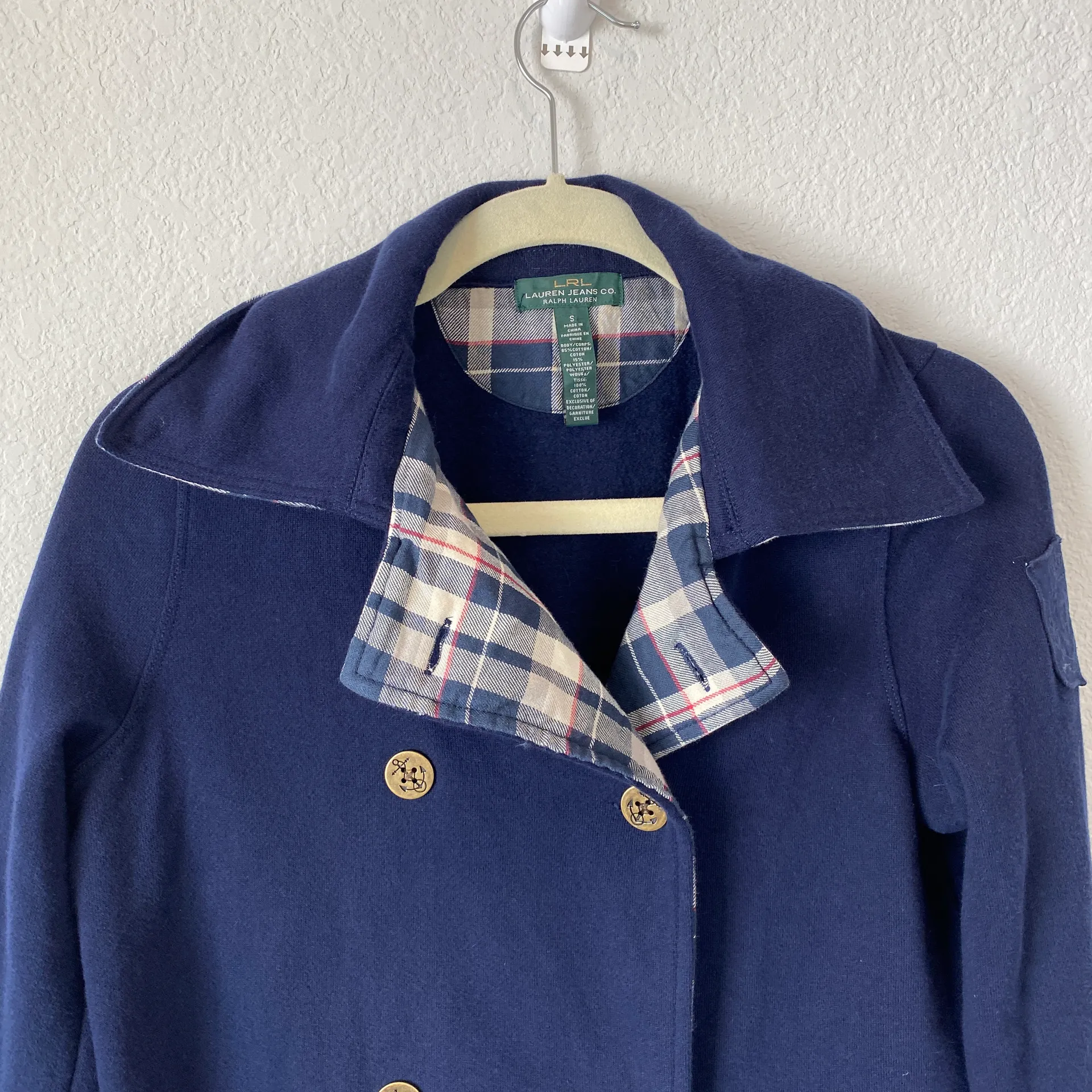 Lauren  Jeans Co. Women’s Navy Blue Fisherman Core Jacket Size S - Image 2