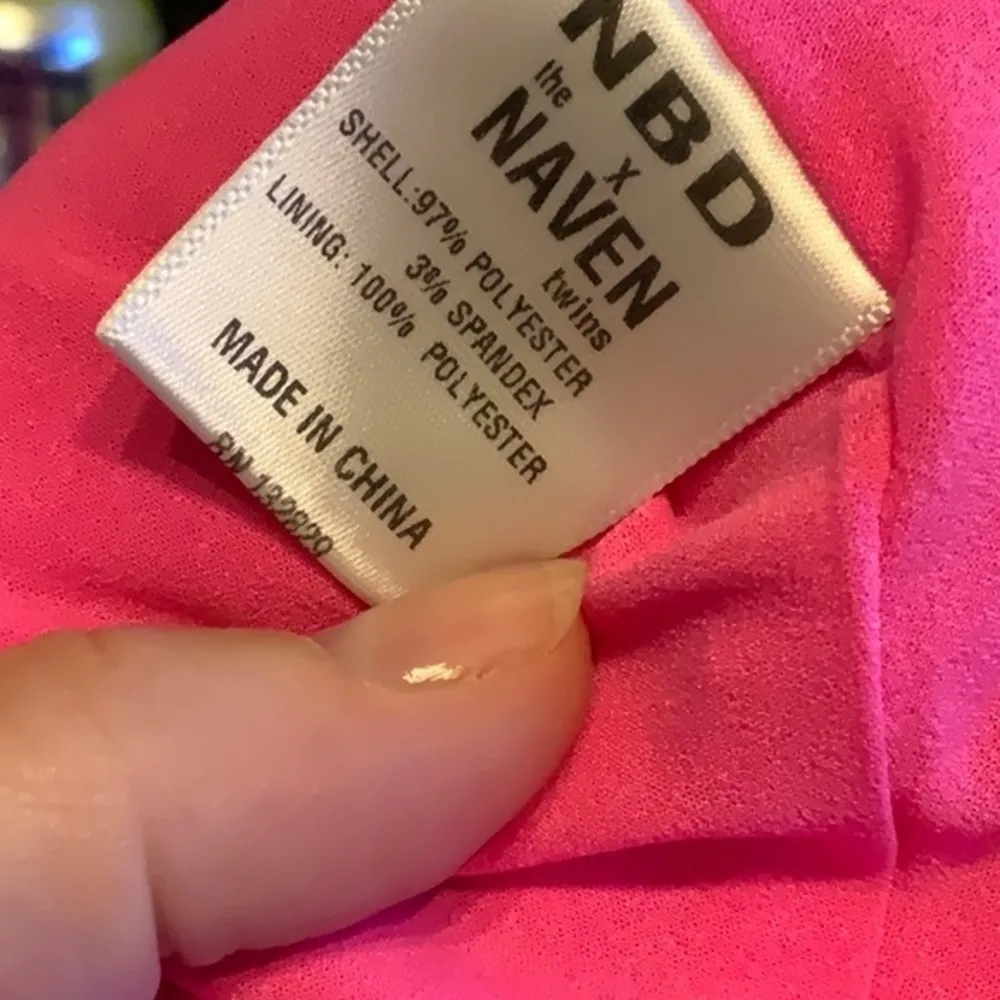 NBD Revolve Barbiecore high neck‎ cut out mini dress skater pink halter small - Image 8