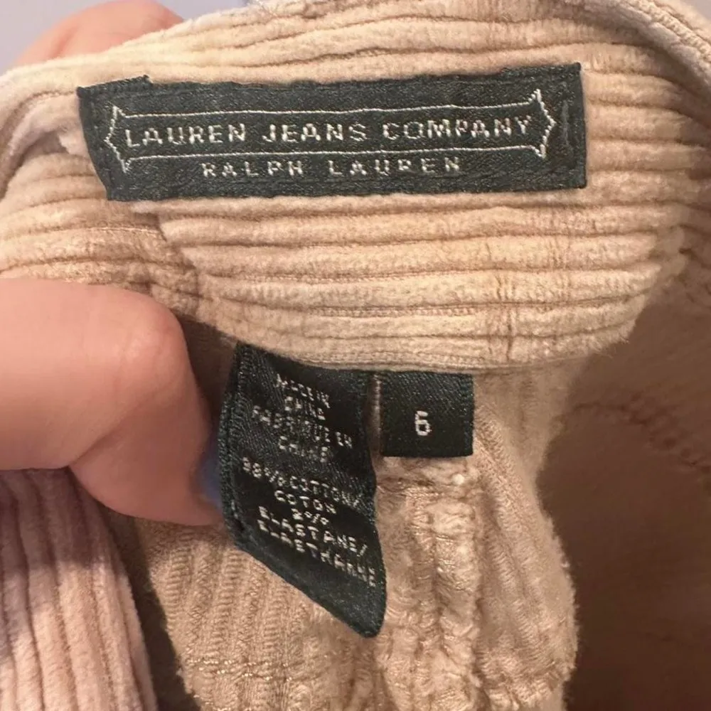 Vtg Ralph Lauren Lauren Jeans Company Beige Classic Bootcut Corduroy‎ Pants Sz 6 - Image 3