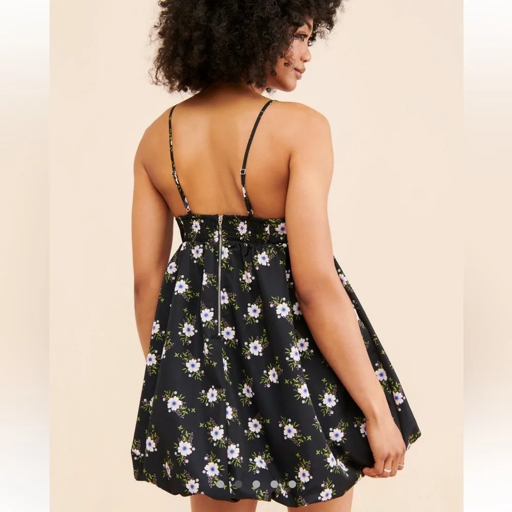 Free People Bubble Mini Dress Black Sz Medium - Image 2