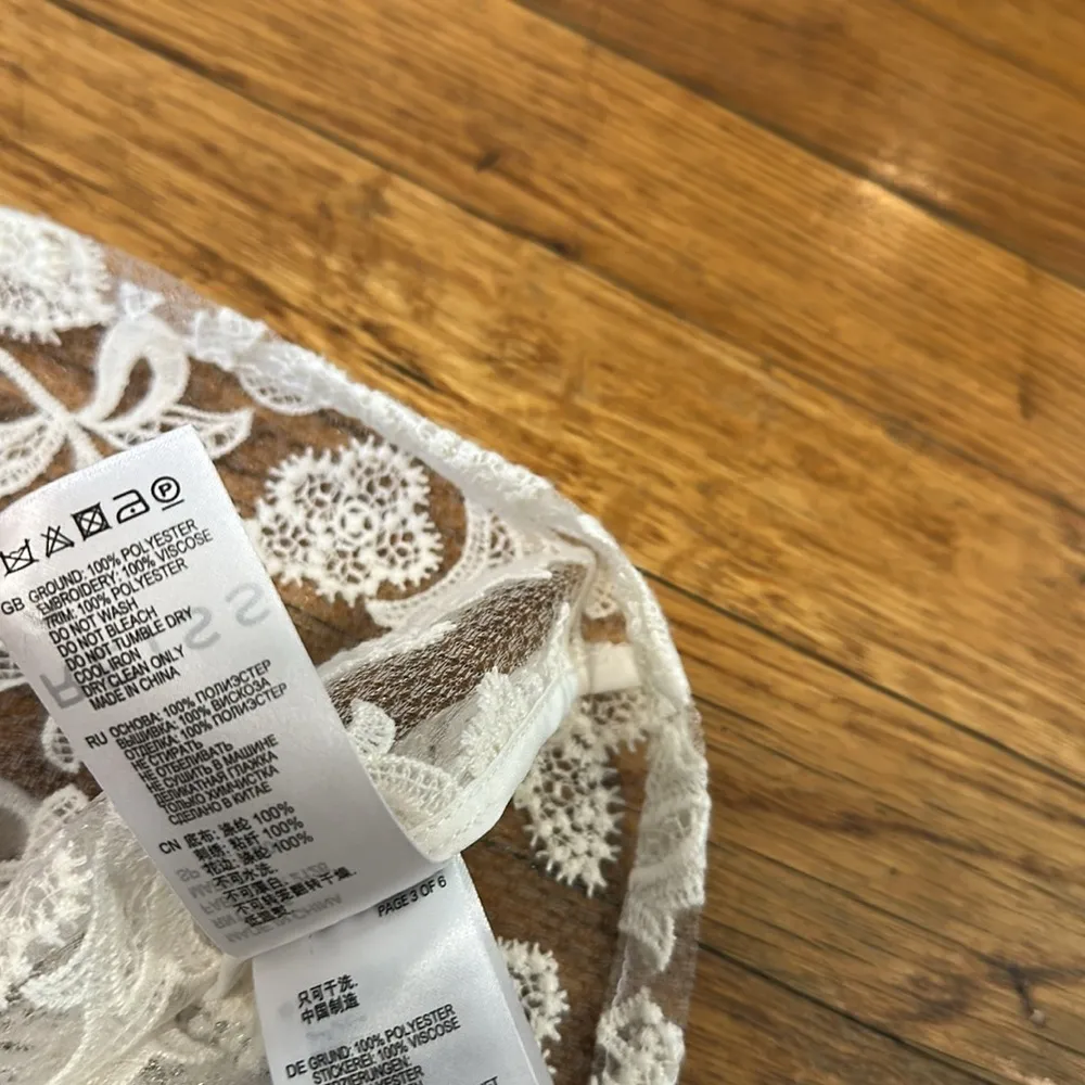 REISS marina ivory White Lace Sleeveless Top UNLINED sheer blouse floral 8 - Image 6