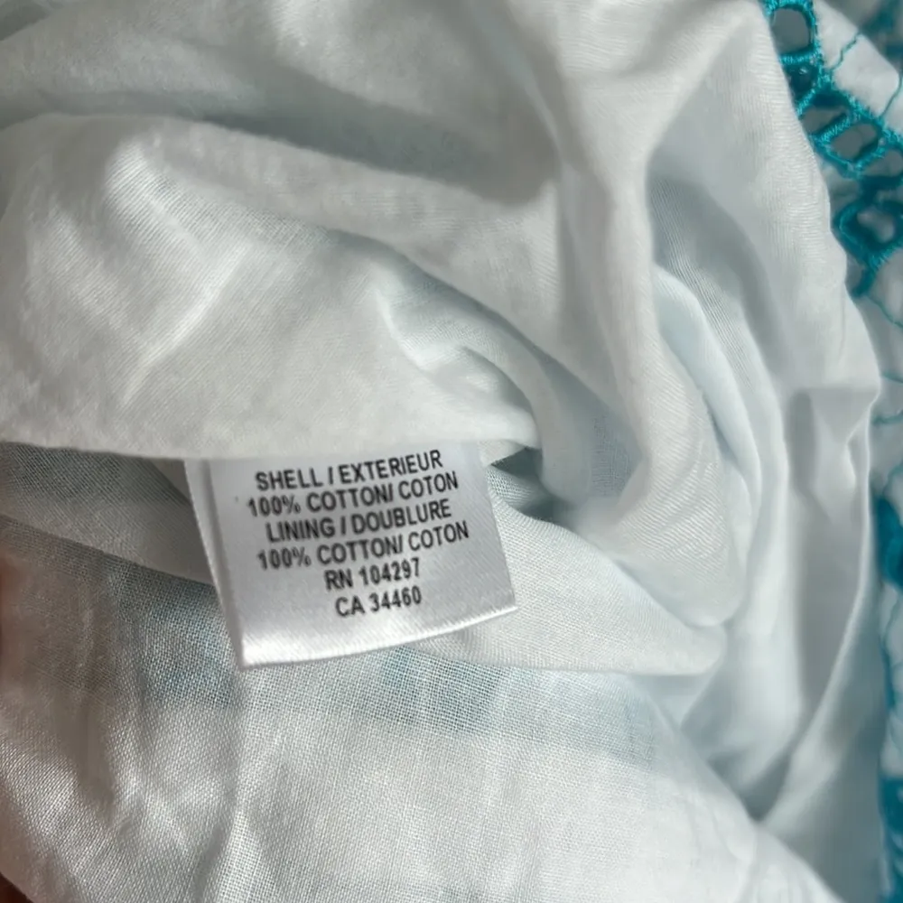 NWT Milly Vintage Eyelet Lace Dress Tie Neck Halter Blue White 10 - Image 12