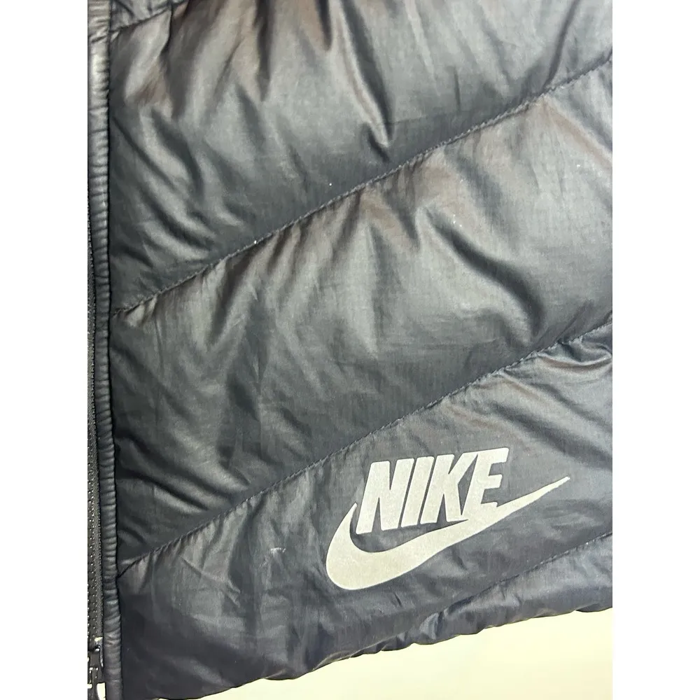 Nike Women's Puffer Black Jacket Size Medium Versatile Collar Goose Down - Image 3