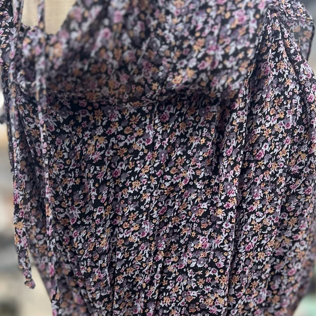 LOVE SHACK FANCY CHARLOTTE OFF-THE-SHOULDER FLORAL PRINT MIDI DRESS L - Image 9