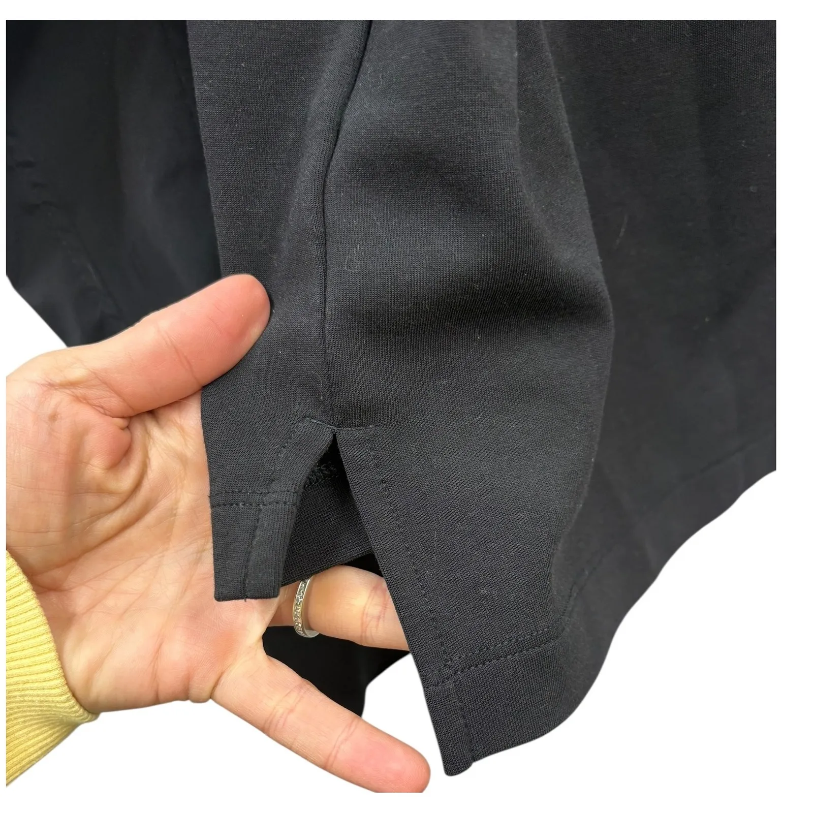 Athleta Women's Harlow Long Sleeve Hybrid Top Casual Black Streetwear Neutral L - Image 5