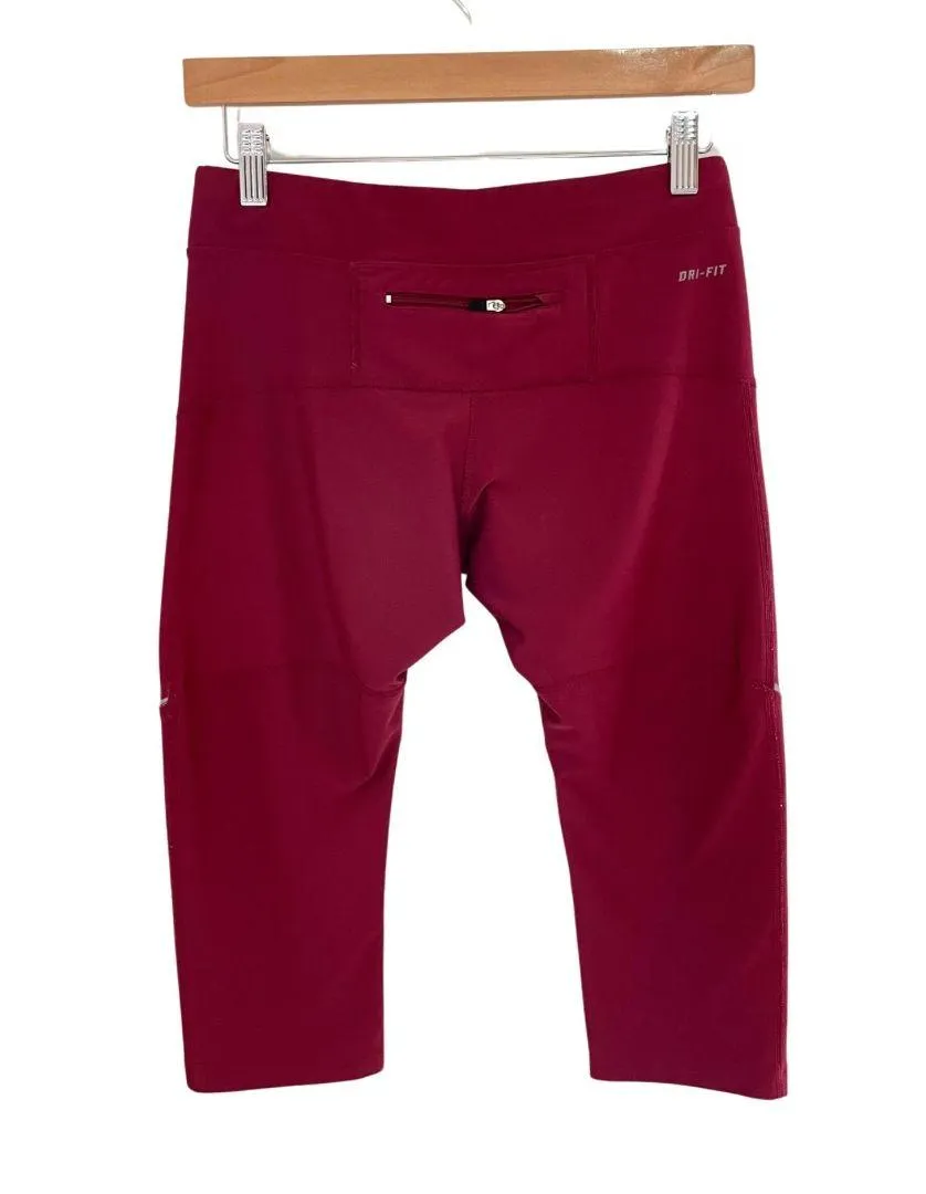 Dri-Fit Cropped Running Capri Legging Maroon Size Small 0645CON - Image 4