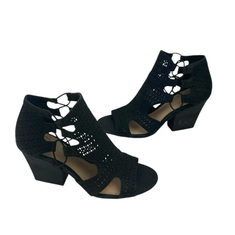 *Vince Camuto Caged Heels Womens Size 7M Black Perforated Gladiator Fairy Witchy - Image 9
