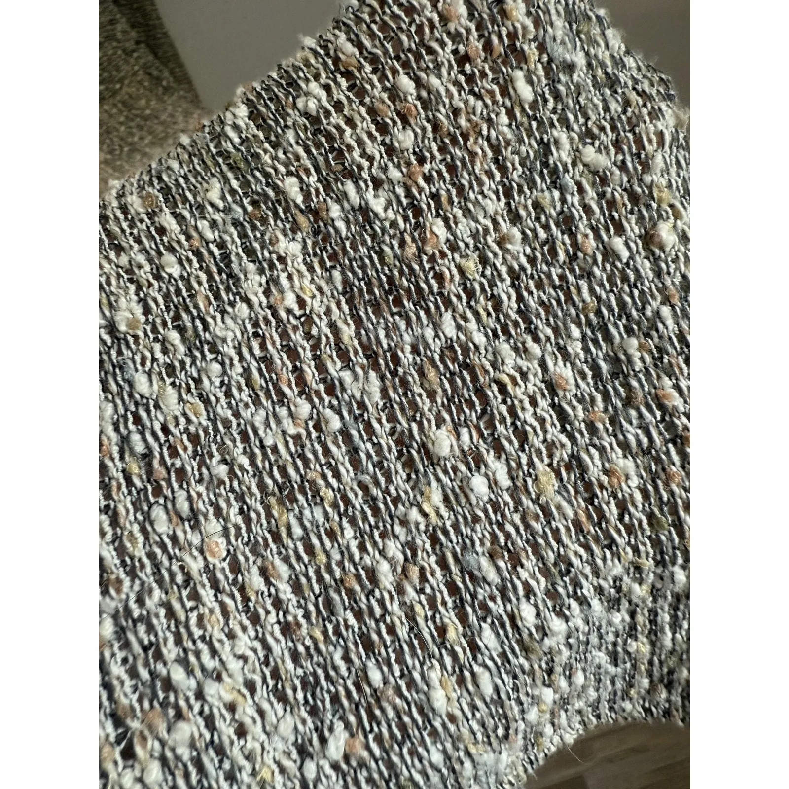 Marni Dress Womens 8 Gray Cream Long Sleeve Knit Bouclé Wool Blend Textured - Image 6