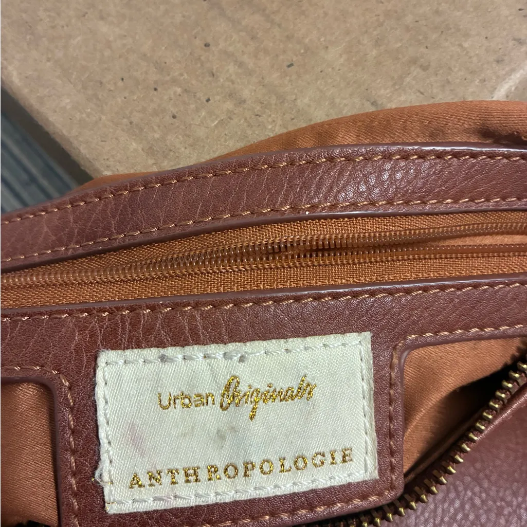 Urban Originals by Anthropology Brown Leather Women's Bag with canvas strap - Image 5
