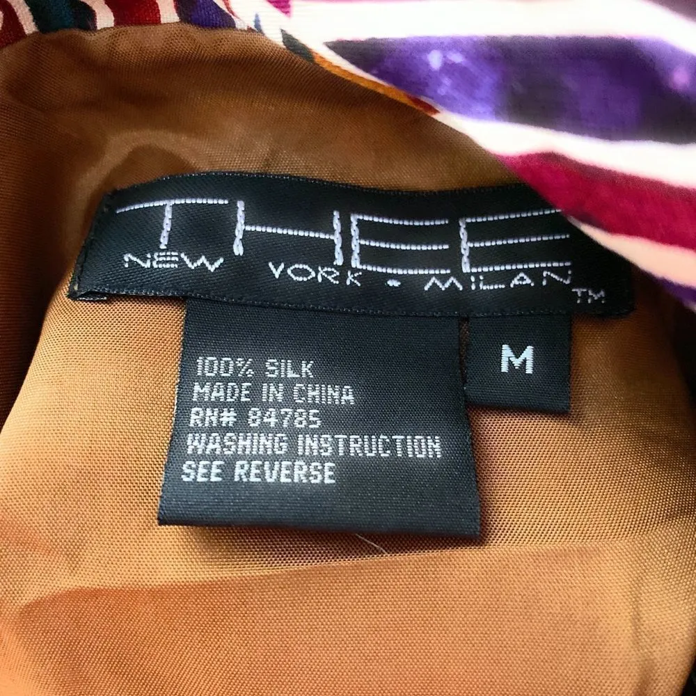 Vintage THEE New York Milan Silk Jacket‎ Pink Size M - Image 6