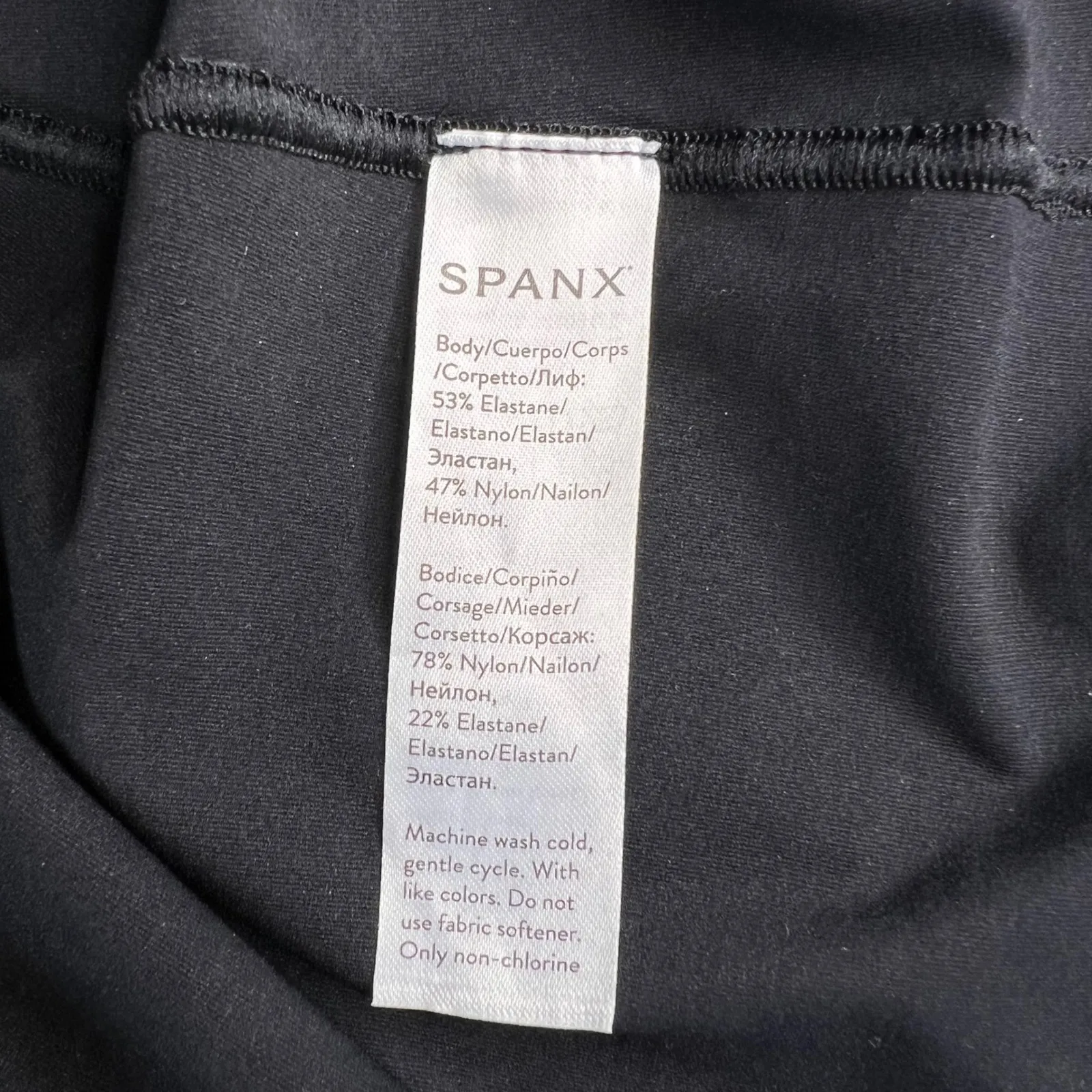 Spanx Thinstincts Tank Top Black Cami Womens XL Adjustable Straps Stretch Bodice - Image 8