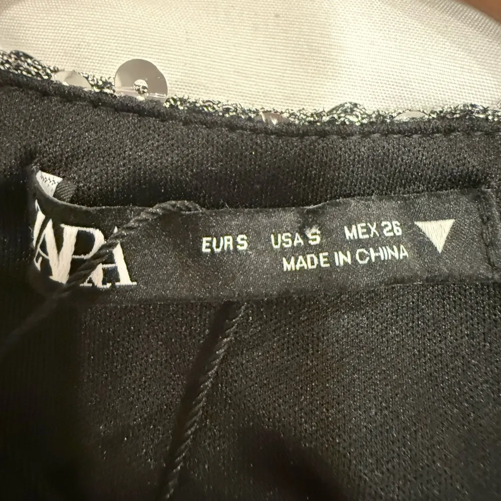 ZARA Silver Draped Sequin Mini Dress – Size Small – NWT - Image 4