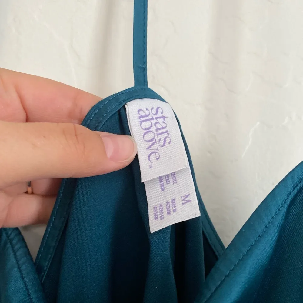 Silk Turquoise Lingerie Tank Top Blue Size M - Image 3